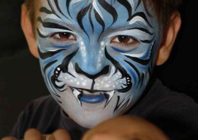 blue tiger face painting