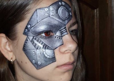 cyborg halloween face painting