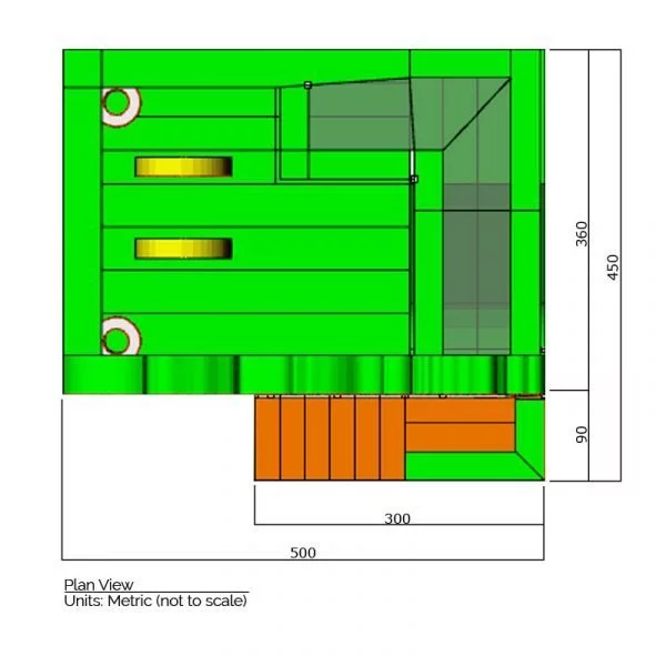 dinosaur combo bouncy castle sizes