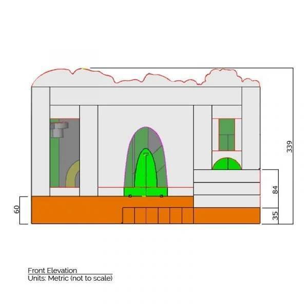 dinosaur combo bouncy castle sizes