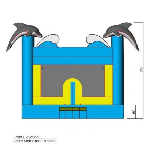 dolphin bouncy castle 13x13 sizes
