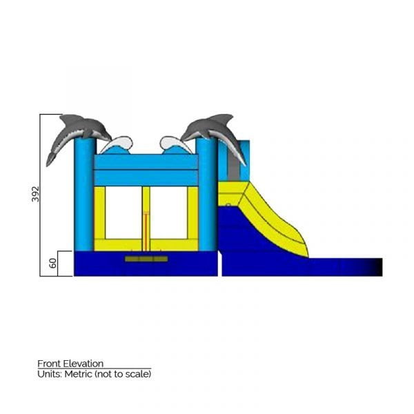 dolphin waterslide combo sizes