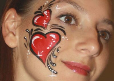 hearts face painting