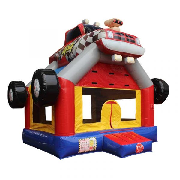 monster truck bouncy castle front view
