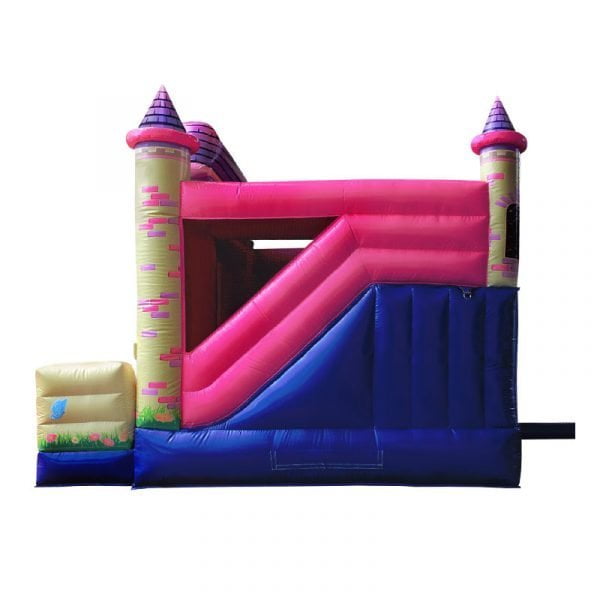 princess combo bouncy castle side view