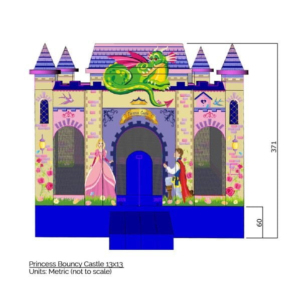 princess bouncy castle 13x13 for sale