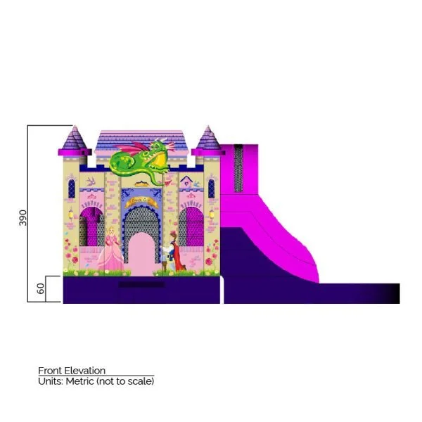 princess waterslide height