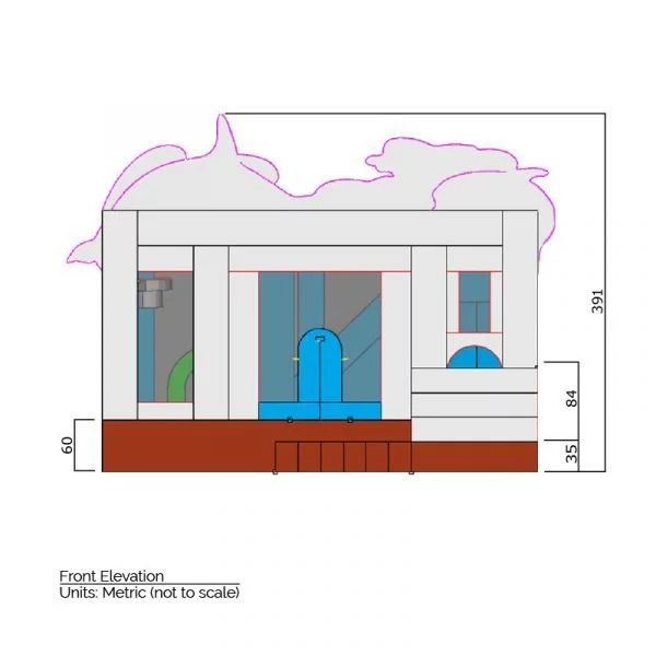 sea combination bouncy castle sizes