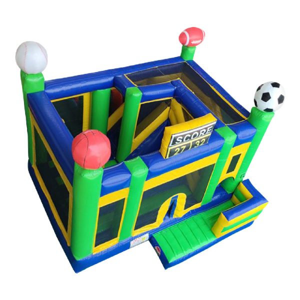 sports combo bouncy castle top view