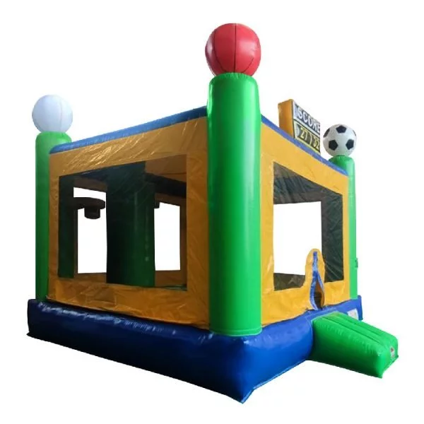 sports bouncy castle side view