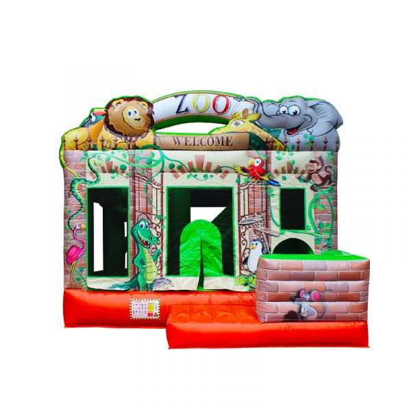 zoo combo bouncy castle 13x13 for sale