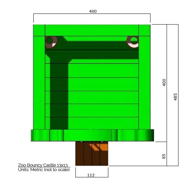 zoo bouncy castle 13x13 sizes